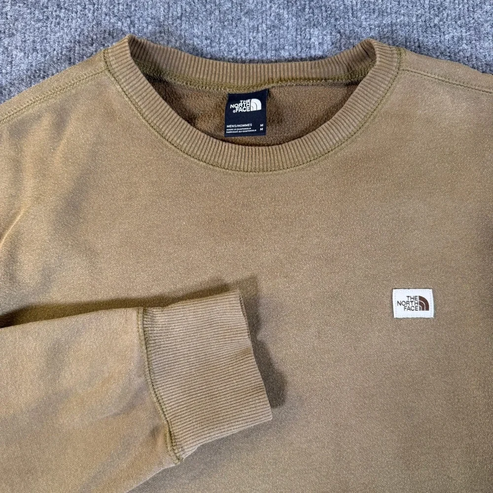 The North Face Mens Heritage Patch Crewneck Sweatshirt Brown Olive Size M #3231